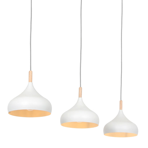 Hanglamp Bjorr 3099W – witte 3-lichtslamp met Scandinavische charme