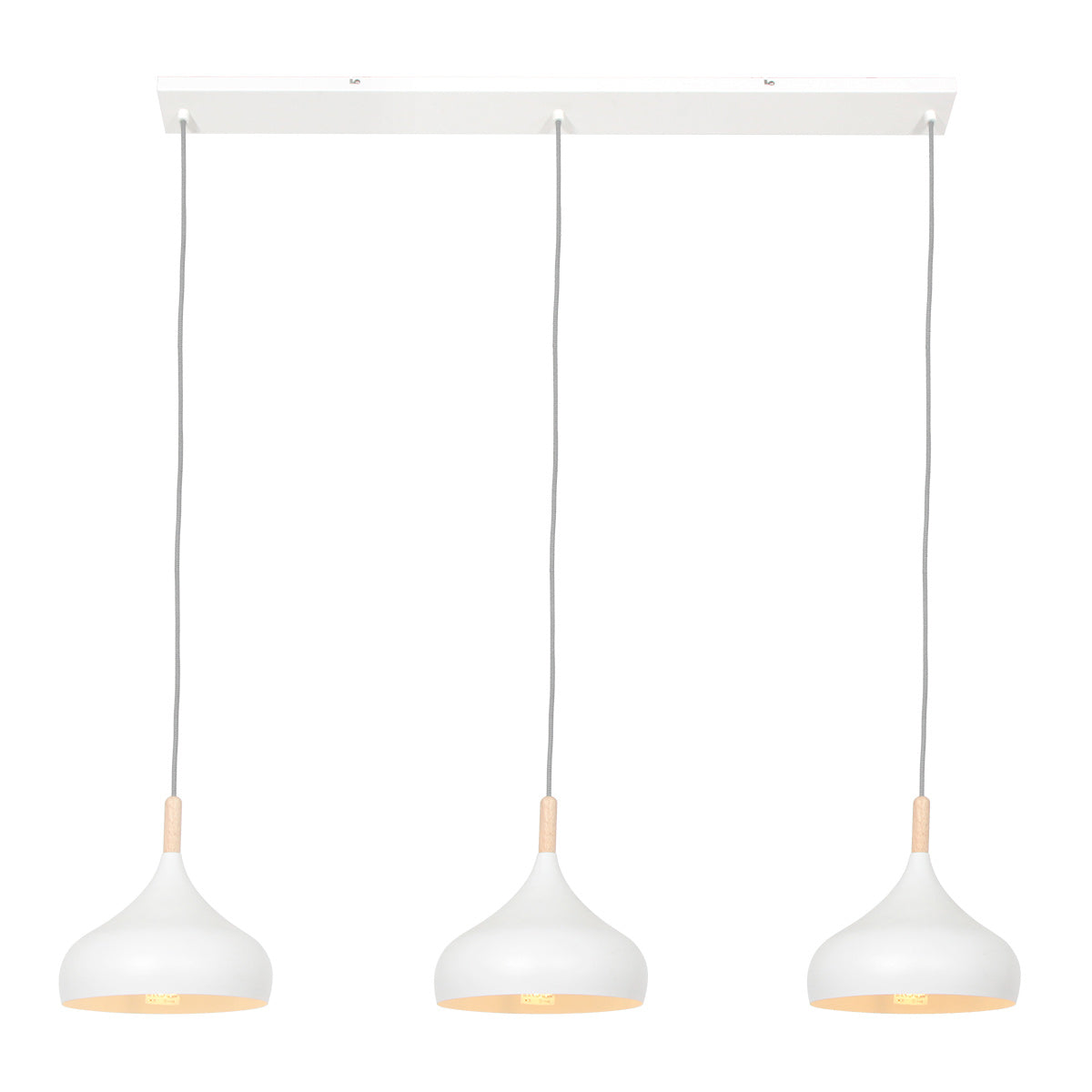 Hanglamp Bjorr 3099W – witte 3-lichtslamp met Scandinavische charme