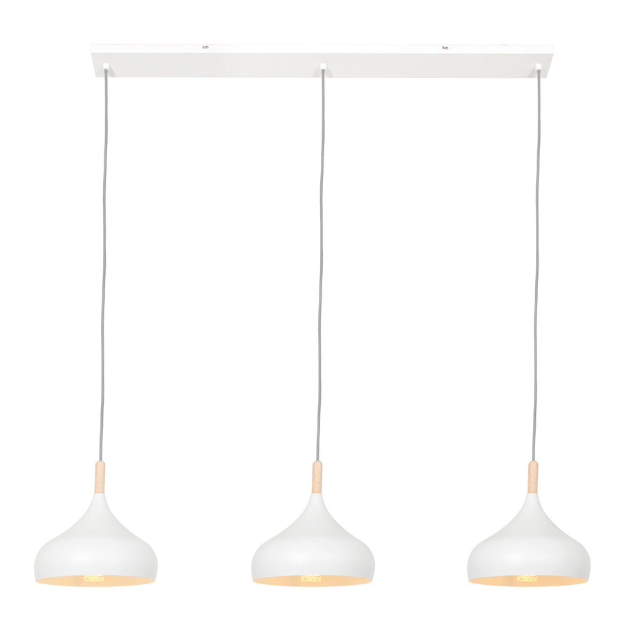 Hanglamp Bjorr 3099W – witte 3-lichtslamp met Scandinavische charme