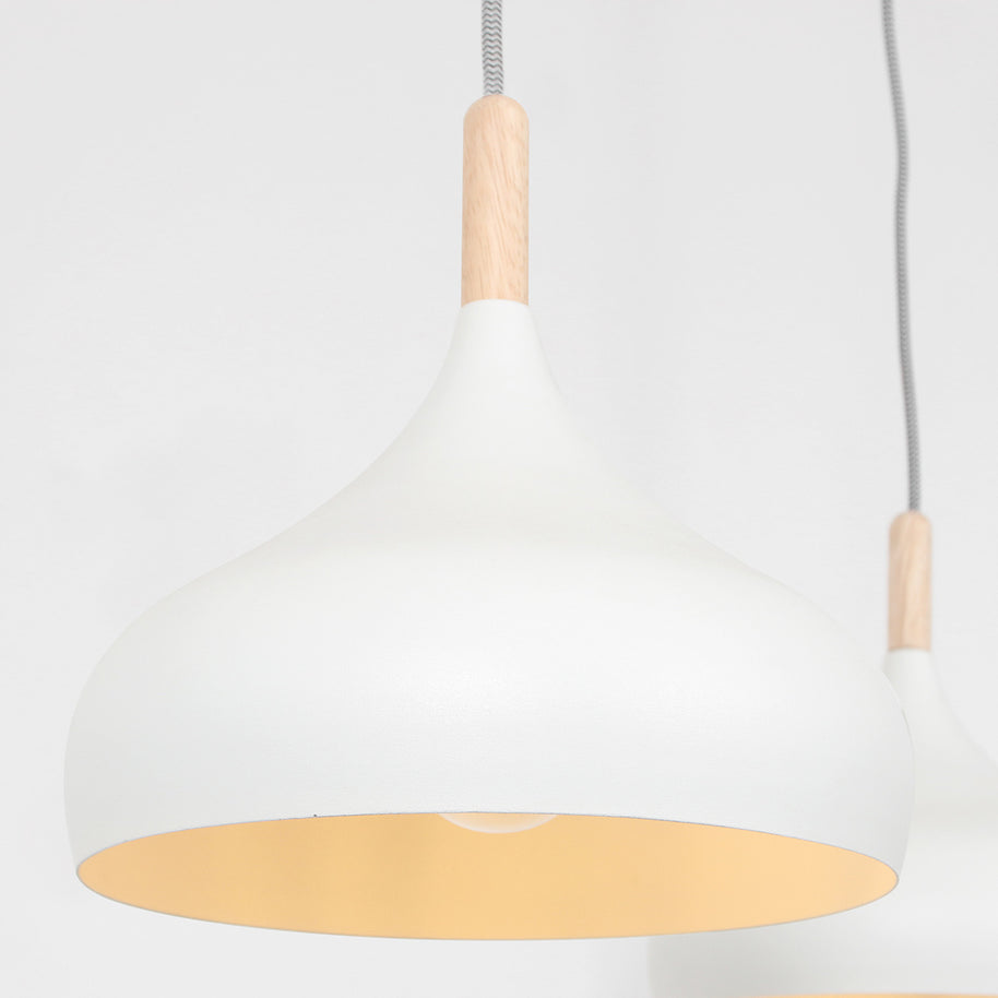 Hanglamp Bjorr 3099W – witte 3-lichtslamp met Scandinavische charme