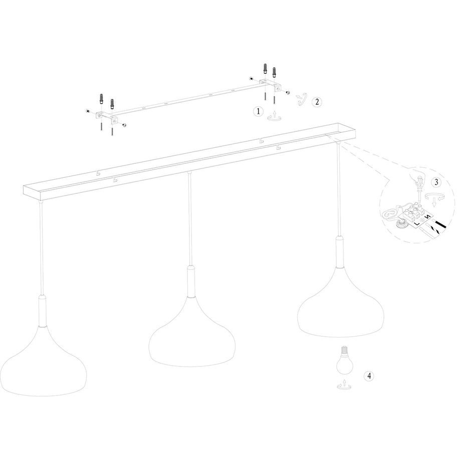 Hanglamp Bjorr 3099W – witte 3-lichtslamp met Scandinavische charme