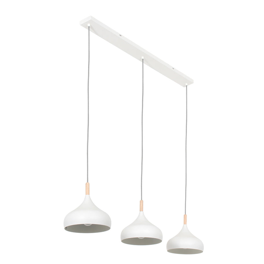 Hanglamp Bjorr 3099W – witte 3-lichtslamp met Scandinavische charme