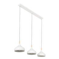 Hanglamp Bjorr 3099W – witte 3-lichtslamp met Scandinavische charme