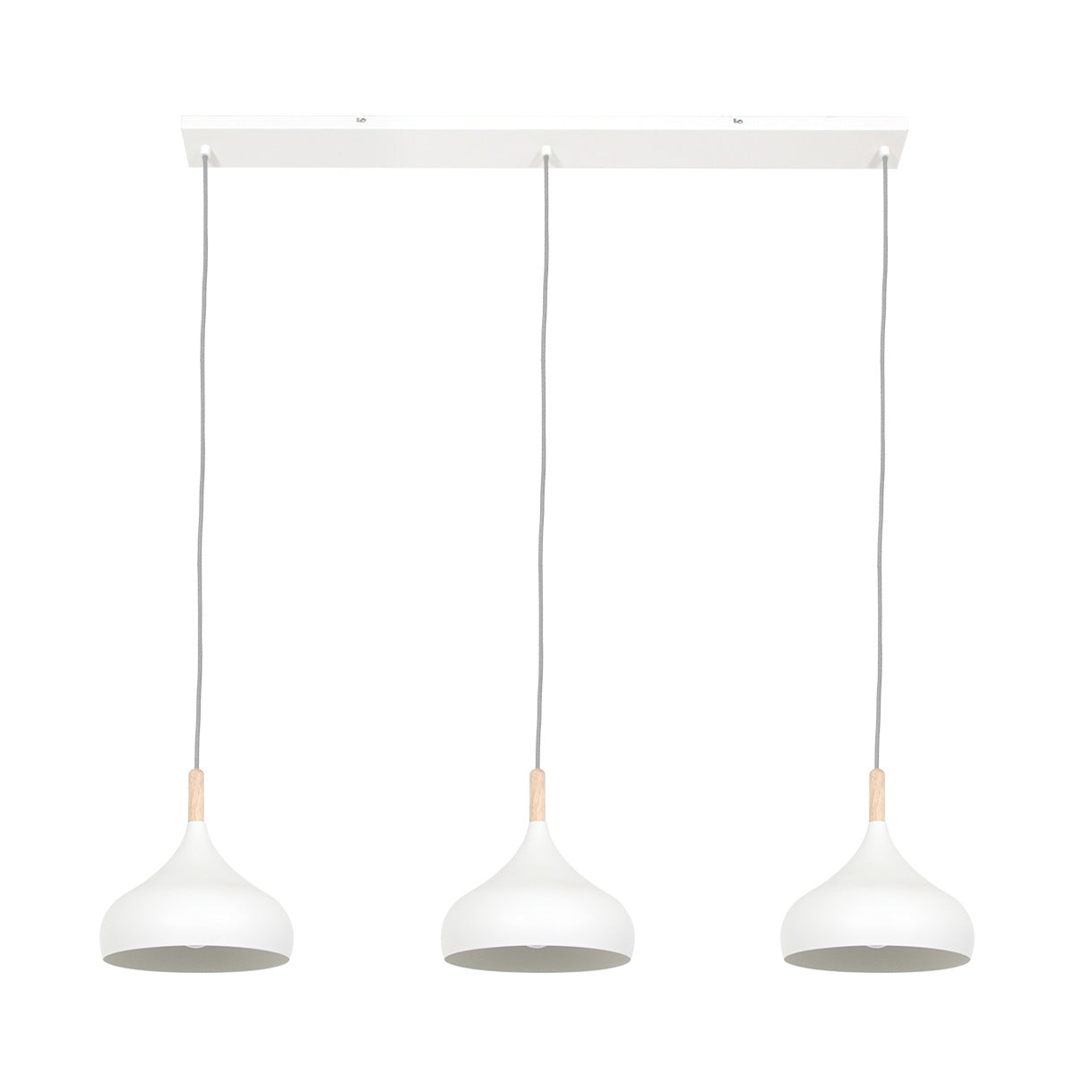 Hanglamp Bjorr 3099W – witte 3-lichtslamp met Scandinavische charme
