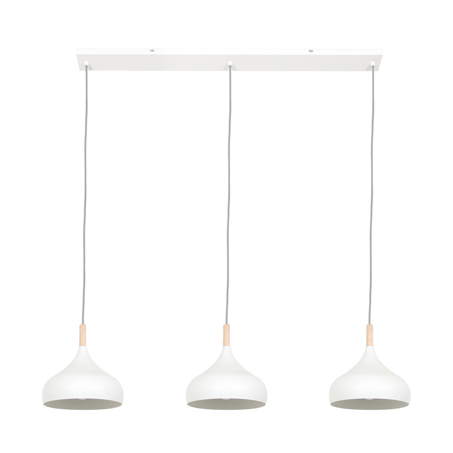 Hanglamp Bjorr 3099W – witte 3-lichtslamp met Scandinavische charme