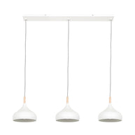 Hanglamp Bjorr 3099W – witte 3-lichtslamp met Scandinavische charme