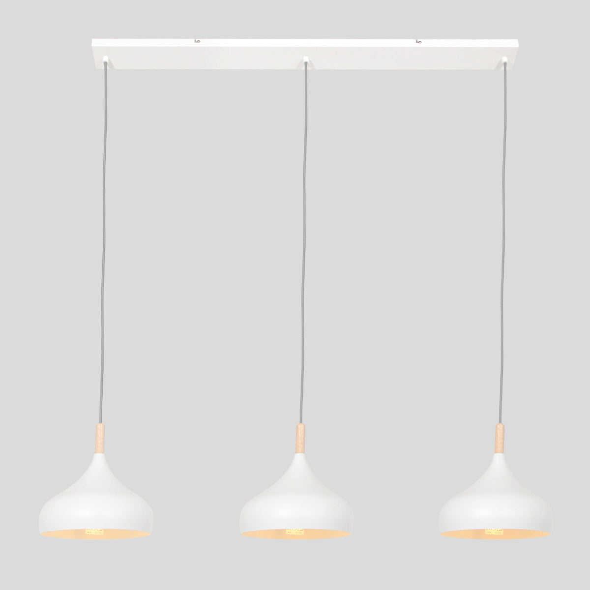 Hanglamp Bjorr 3099W – witte 3-lichtslamp met Scandinavische charme
