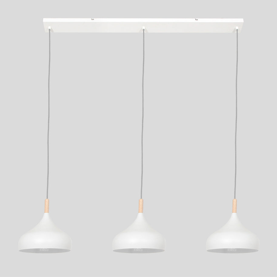 Hanglamp Bjorr 3099W – witte 3-lichtslamp met Scandinavische charme