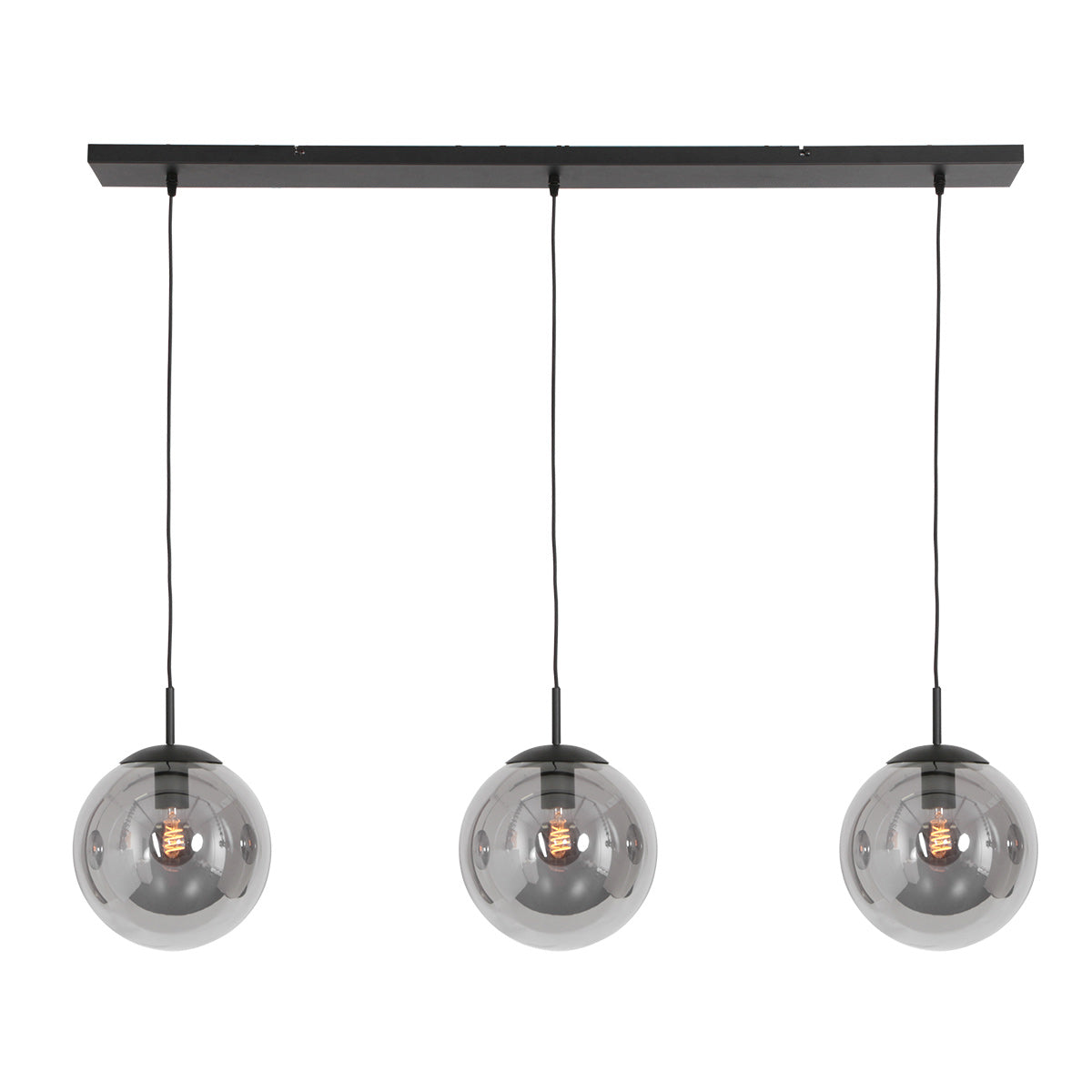 Hanglamp Bollique New 3122ZW zwart 3-lichts E27-fitting