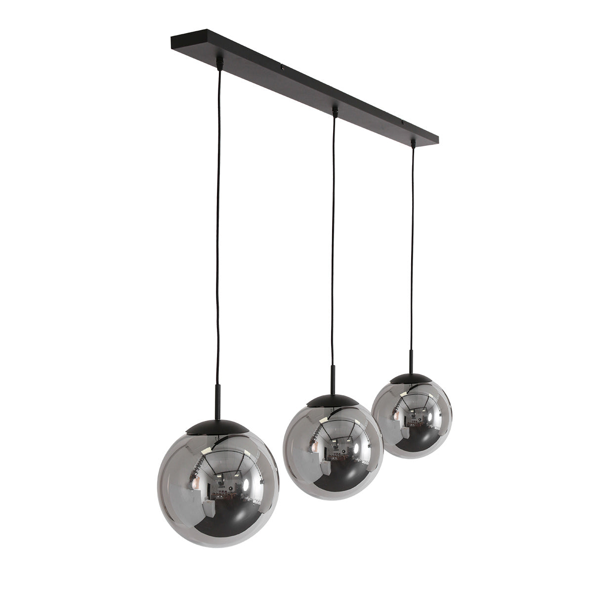 Hanglamp Bollique New 3122ZW zwart 3-lichts E27-fitting