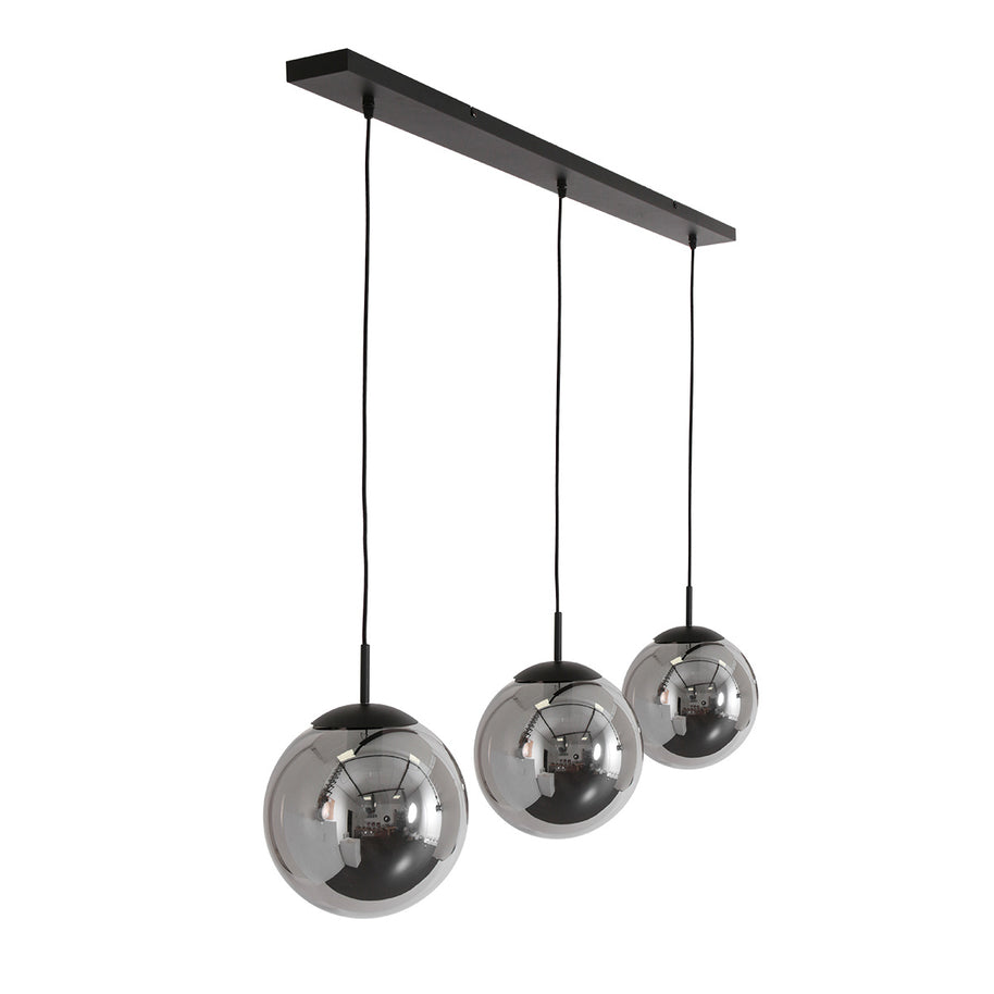 Hanglamp Bollique New 3122ZW zwart 3-lichts E27-fitting