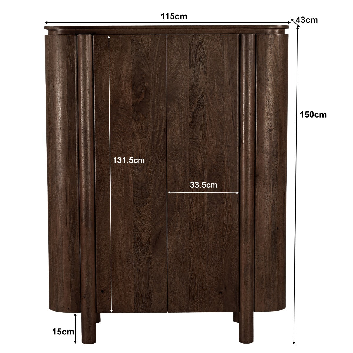 Salano bruin 150 cm