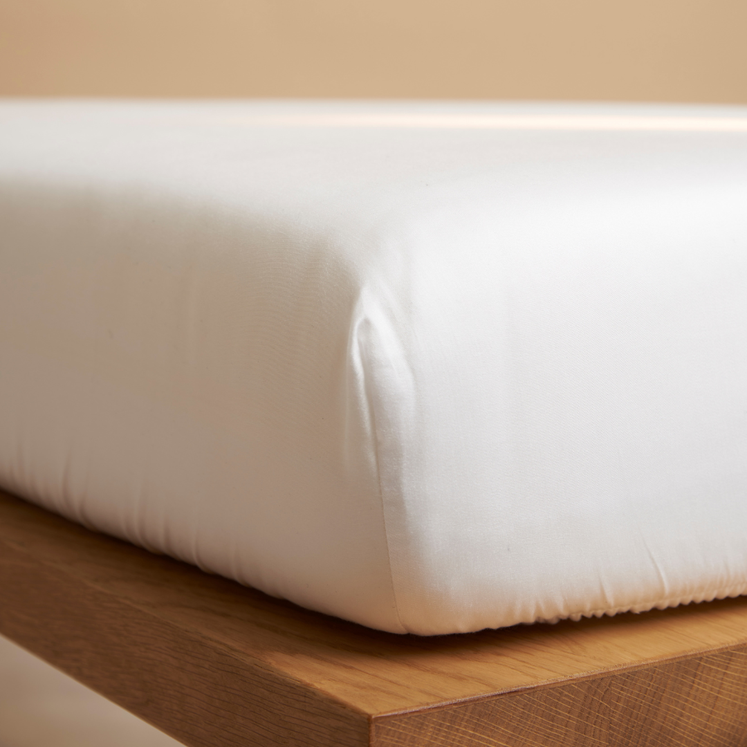 Coco & Cici - TENCEL - Satijnen hoeslaken wit - Topper 200x220x15