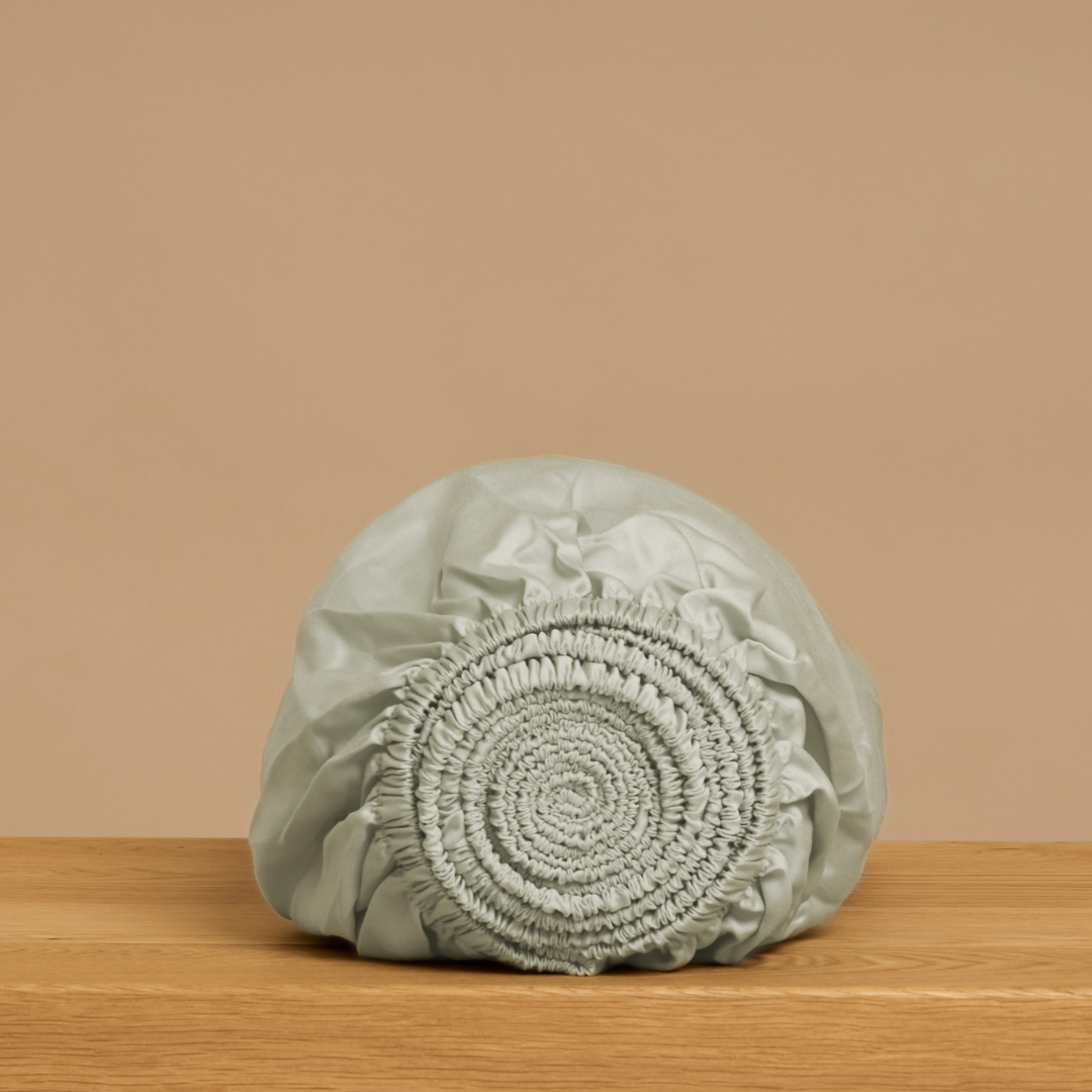 Coco & Cici - TENCEL - Satijn hoeslaken grijsgroen - 210x210x30 cm