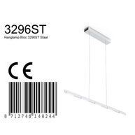 Hanglamp Bloc 3296ST Staal met kabellift