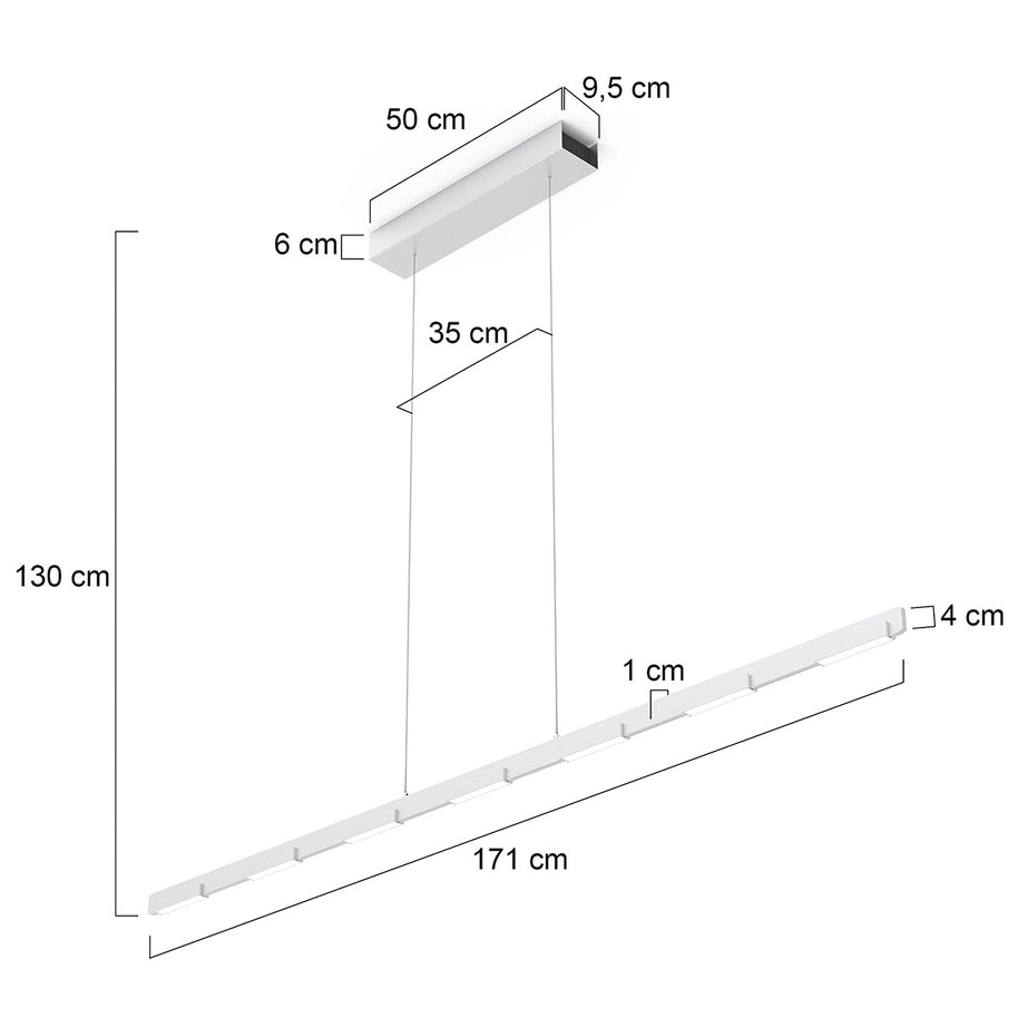 Hanglamp Bloc 3297ST Staal met kabellift