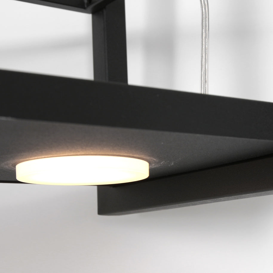 Hanglamp Tor 3298ZW – zwarte designlamp met plateau en LED