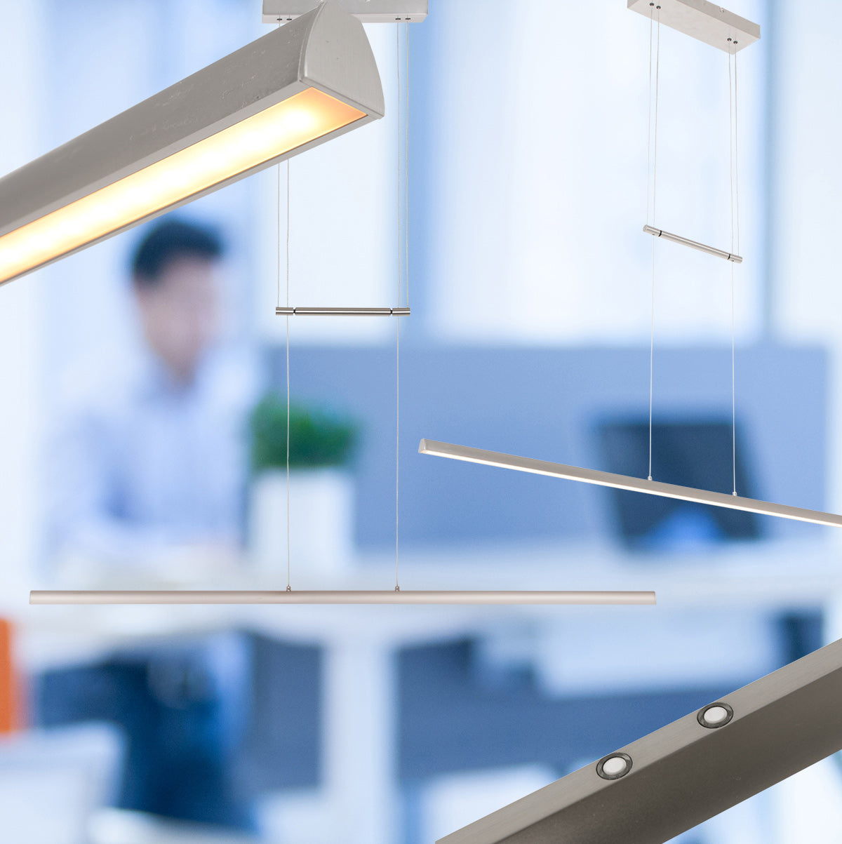 Hanglamp Profilo 3317ST staal 115 cm breed 1700 lumen