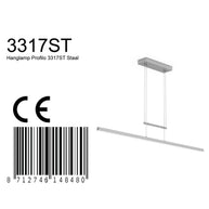 Hanglamp Profilo 3317ST staal 115 cm breed 1700 lumen