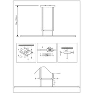 Hanglamp Profilo 3317ST staal 115 cm breed 1700 lumen
