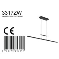 Hanglamp Profilo 3317ZW zwart, 115 cm breed, 1700 lumen