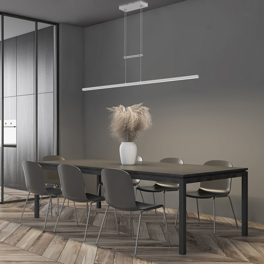 Hanglamp Profilo 3318ST staal 150 cm breed 2100 lumen