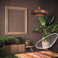 Hanglamp Flinter 3329E Stijlvol Houtmotief met Warme Gouden Binnenkant