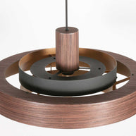 Hanglamp Flinter 3329E Stijlvol Houtmotief met Warme Gouden Binnenkant