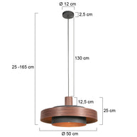 Hanglamp Flinter 3329E Stijlvol Houtmotief met Warme Gouden Binnenkant