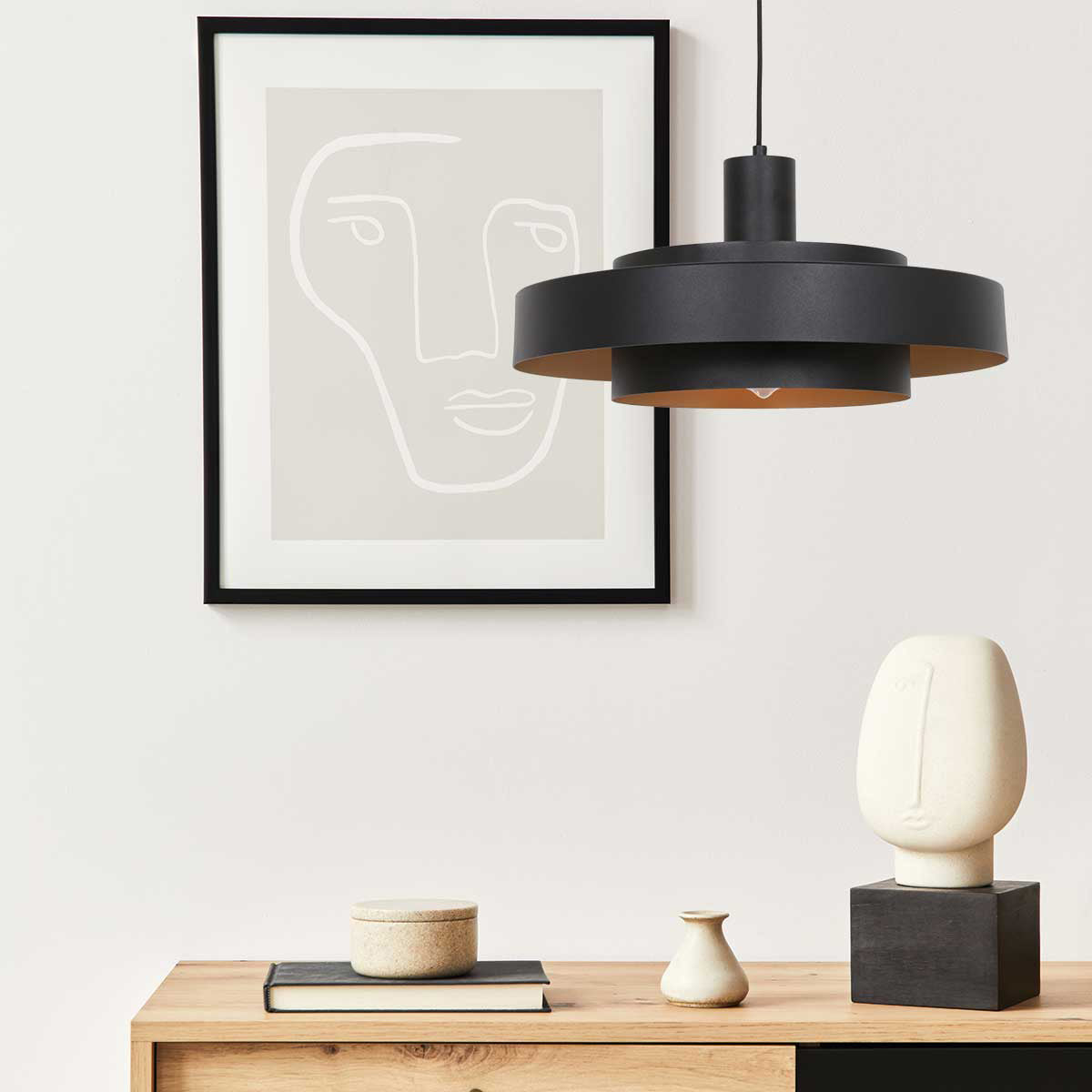 Zwarte hanglamp Flinter 3329ZW – uniek design met luxueuze uitstraling