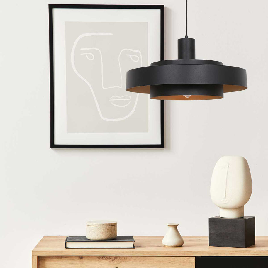 Zwarte hanglamp Flinter 3329ZW – uniek design met luxueuze uitstraling