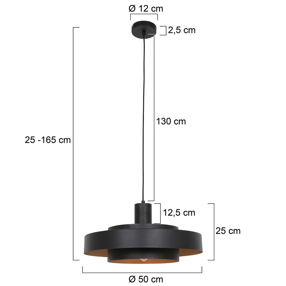 Zwarte hanglamp Flinter 3329ZW – uniek design met luxueuze uitstraling