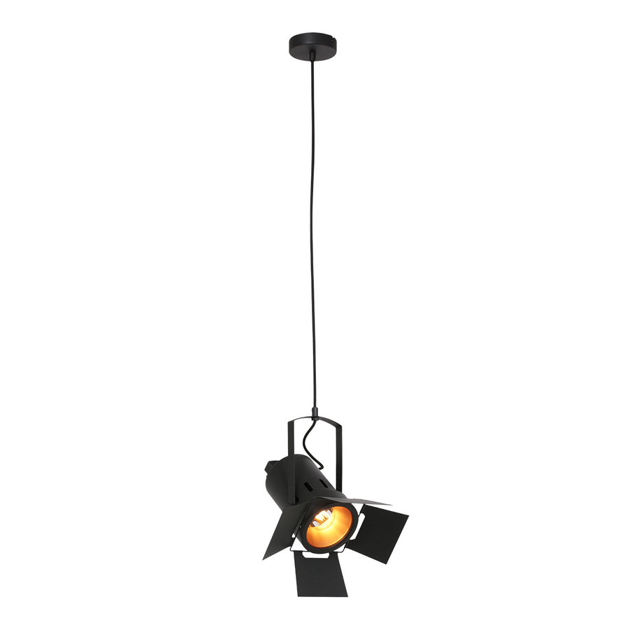 Hanglamp Carré 3379ZW – zwarte industriële lamp met E27