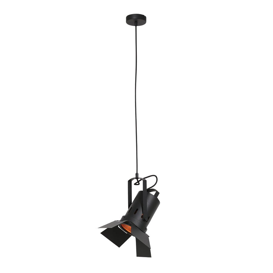 Hanglamp Carré 3379ZW – zwarte industriële lamp met E27
