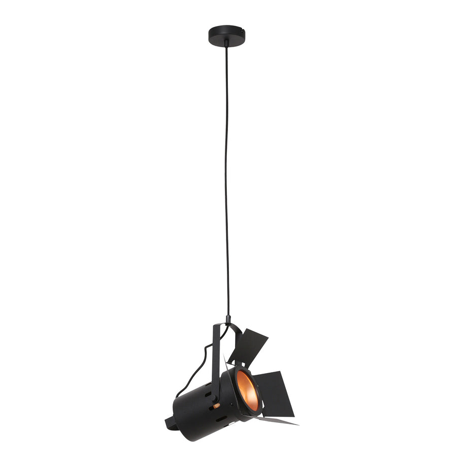 Hanglamp Carré 3379ZW – zwarte industriële lamp met E27