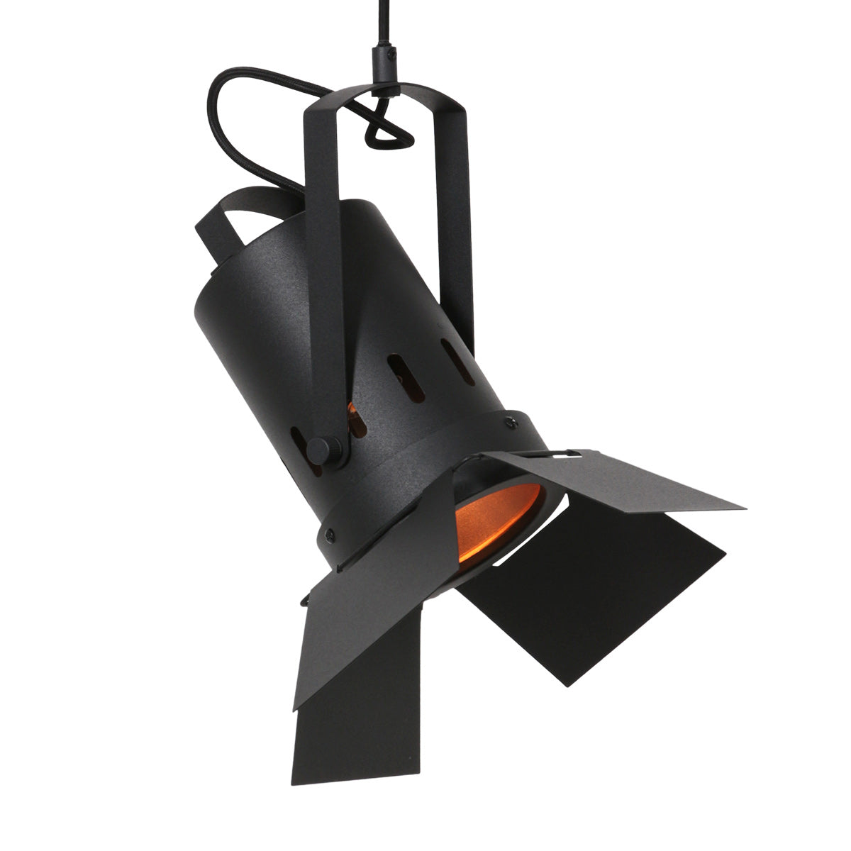 Hanglamp Carré 3379ZW – zwarte industriële lamp met E27
