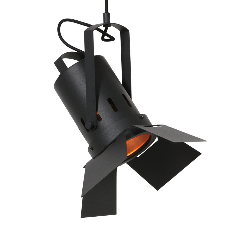 Hanglamp Carré 3379ZW – zwarte industriële lamp met E27