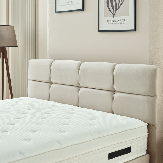 Boxspring Vida Fluweel Beige 140x200