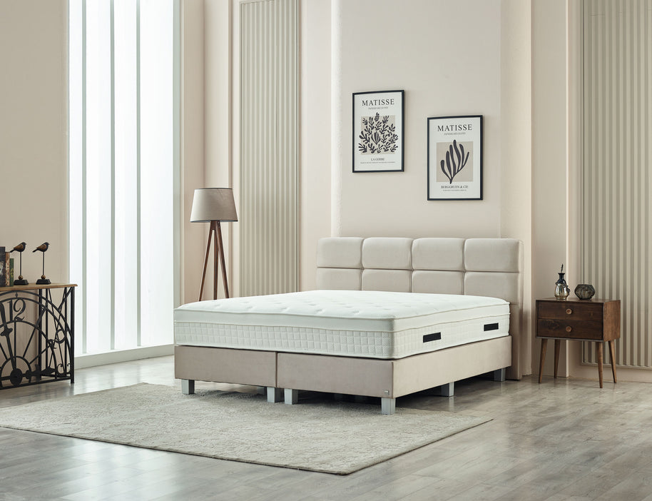 Boxspring Vida Fluweel Beige 140x200