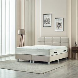 Boxspring Vida Fluweel Beige 140x200