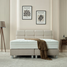 Boxspring Vida Fluweel Beige 140x200