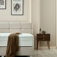 Boxspring Vida Fluweel Beige 140x200