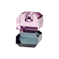 Gem kandelaar klein grijs/roze