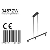 Zwarte 3-lichts hanglamp Stang 3457ZW zonder kappen