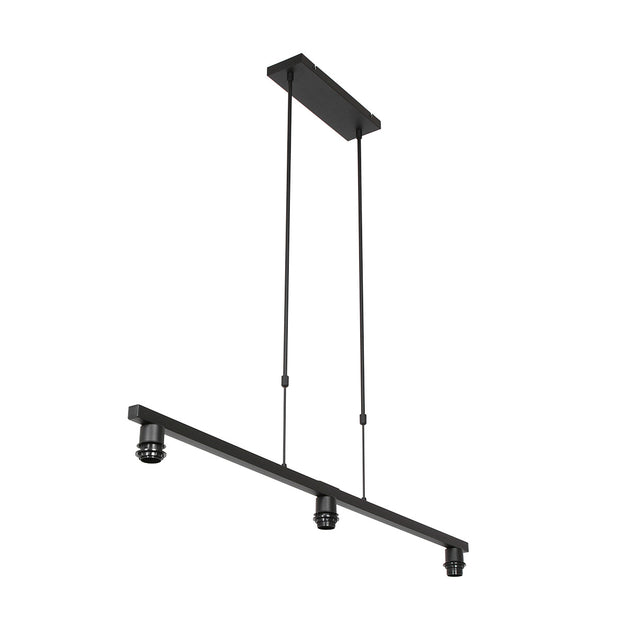 Zwarte 3-lichts hanglamp Stang 3457ZW zonder kappen