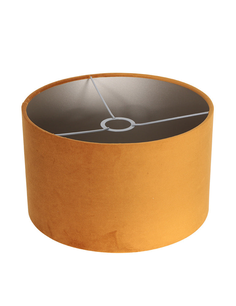 Zwarte 3-lichts hanglamp Stang 3460ZW met goudkleurige velourskappen