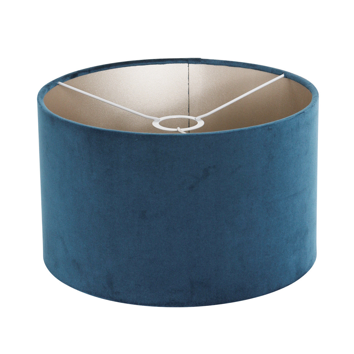 Zwarte 3-lichts hanglamp Stang 3464ZW met blauwe velourskappen