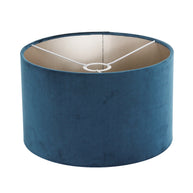 Zwarte 3-lichts hanglamp Stang 3464ZW met blauwe velourskappen