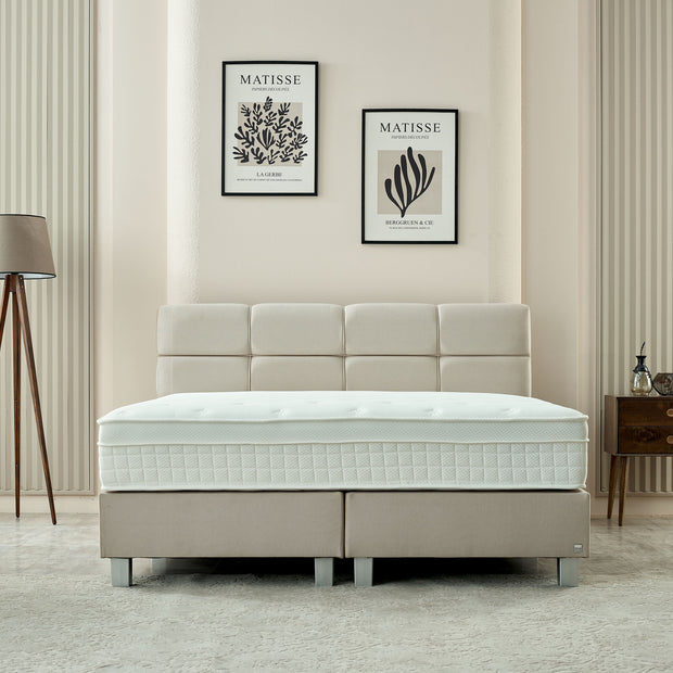 Boxspring Vida Fluweel Beige 160x200