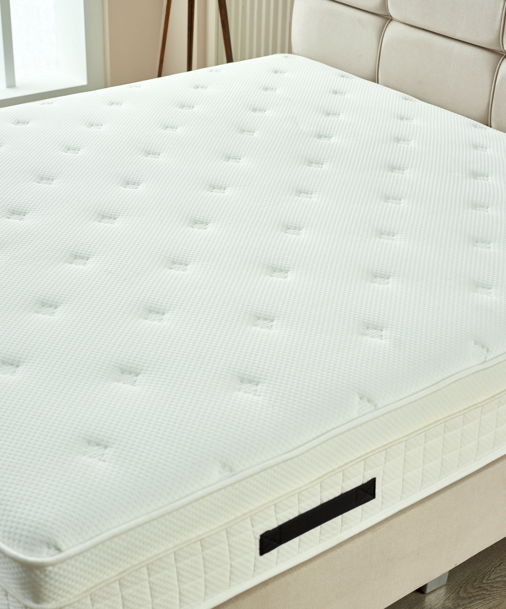 Boxspring Vida Fluweel Beige 160x200